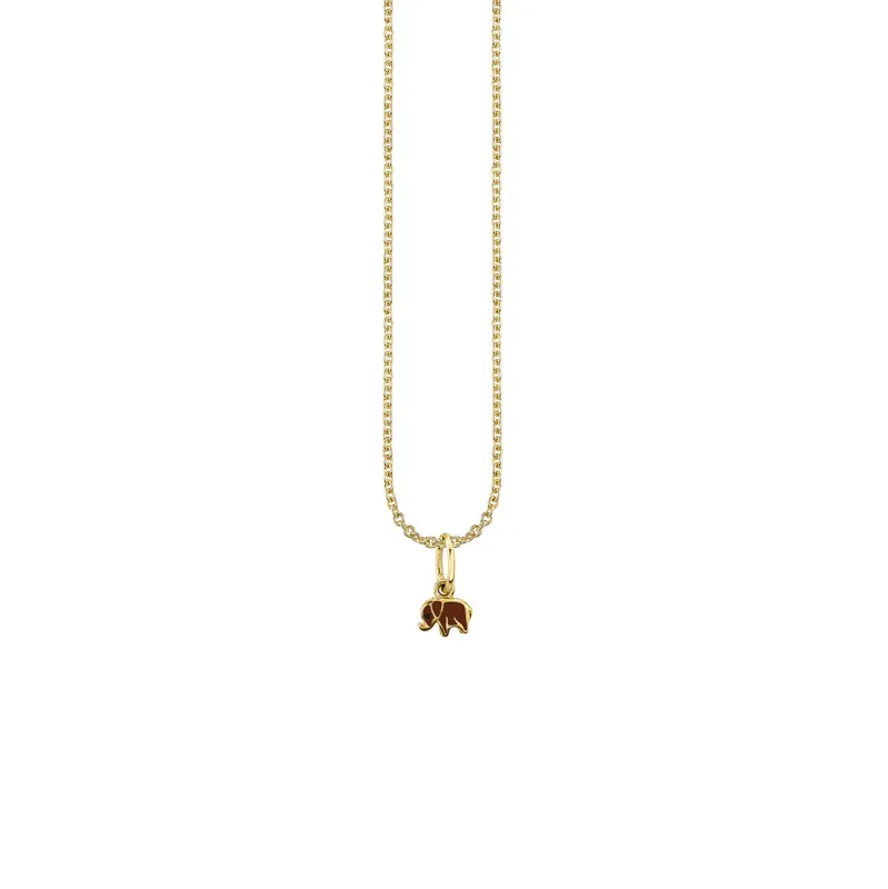 Gold & Enamel Mini Elephant Charm made by Sydney Evan
