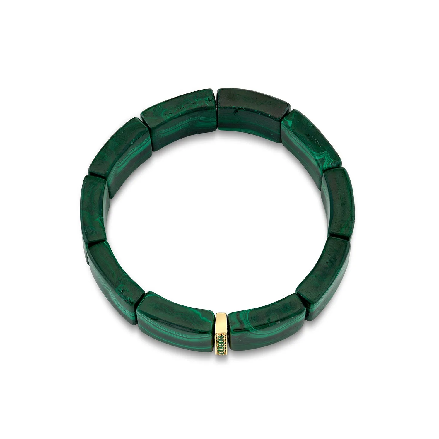 Gold & Emerald Single Row Spacer On Malachite sold by Sydney Evan product image thumbnail 3