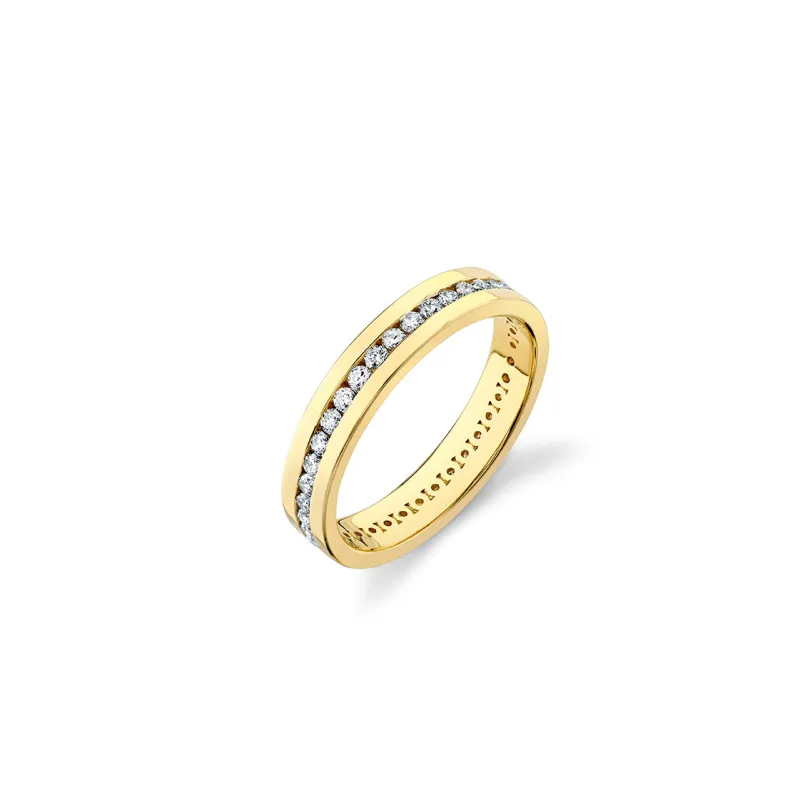 Gold & Diamond Channel Set Eternity Ring made by Sydney Evan