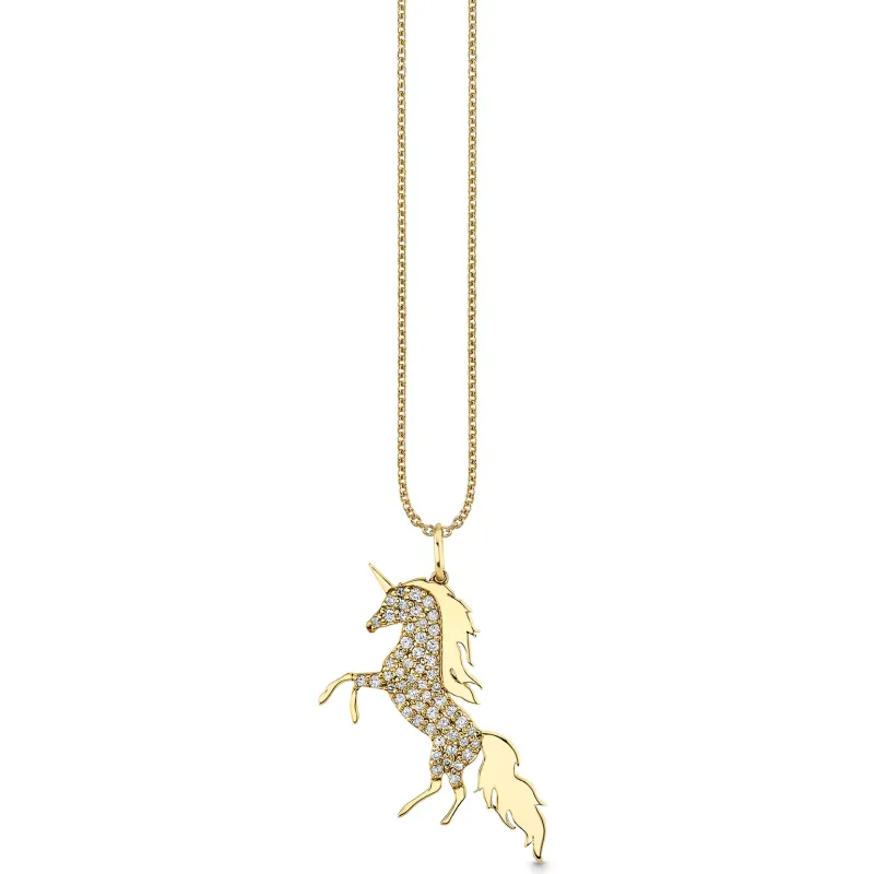 Gold & Diamond Unicorn Charm made by Sydney Evan
