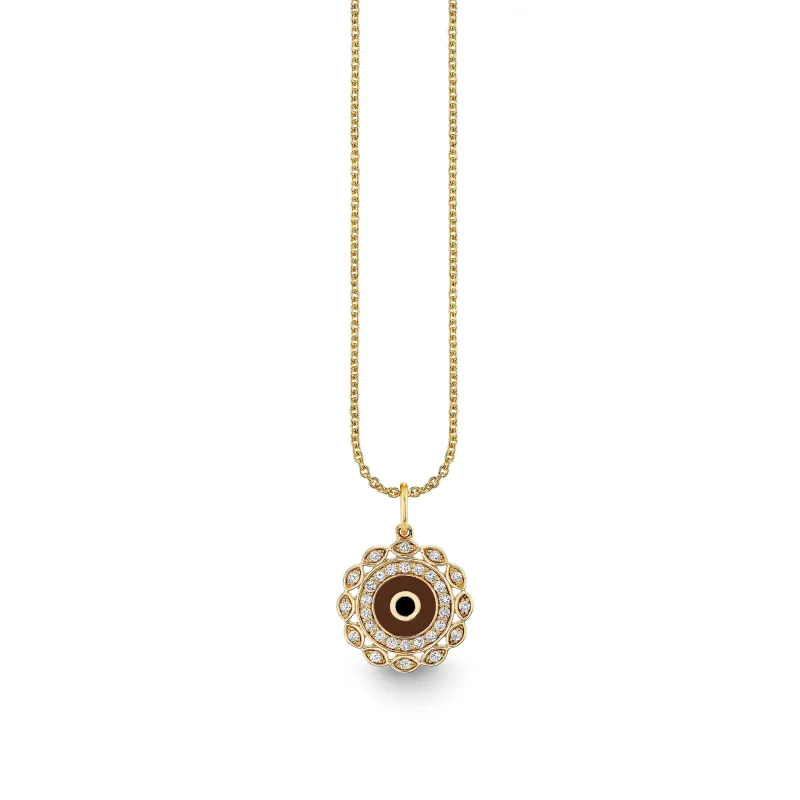 Gold & Diamond Small Marquise Eye Charm made by Sydney Evan
