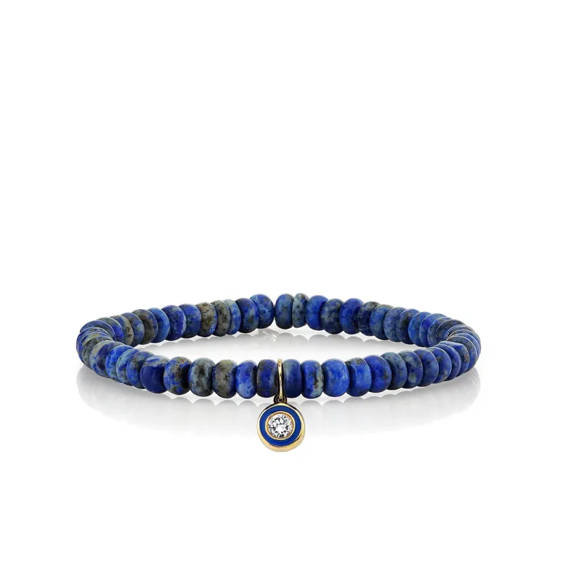 Men's Collection Gold & Diamond Single Stone Enamel on Lapis made by Sydney Evan