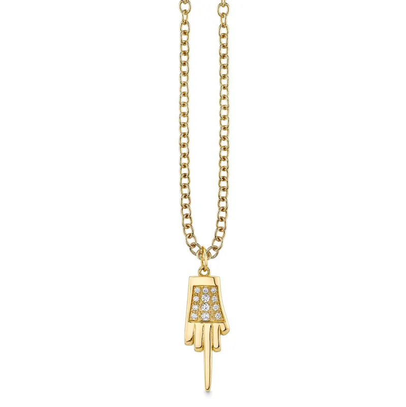 Men's Collection Gold & Diamond Mano Middle Finger Charm made by Sydney Evan