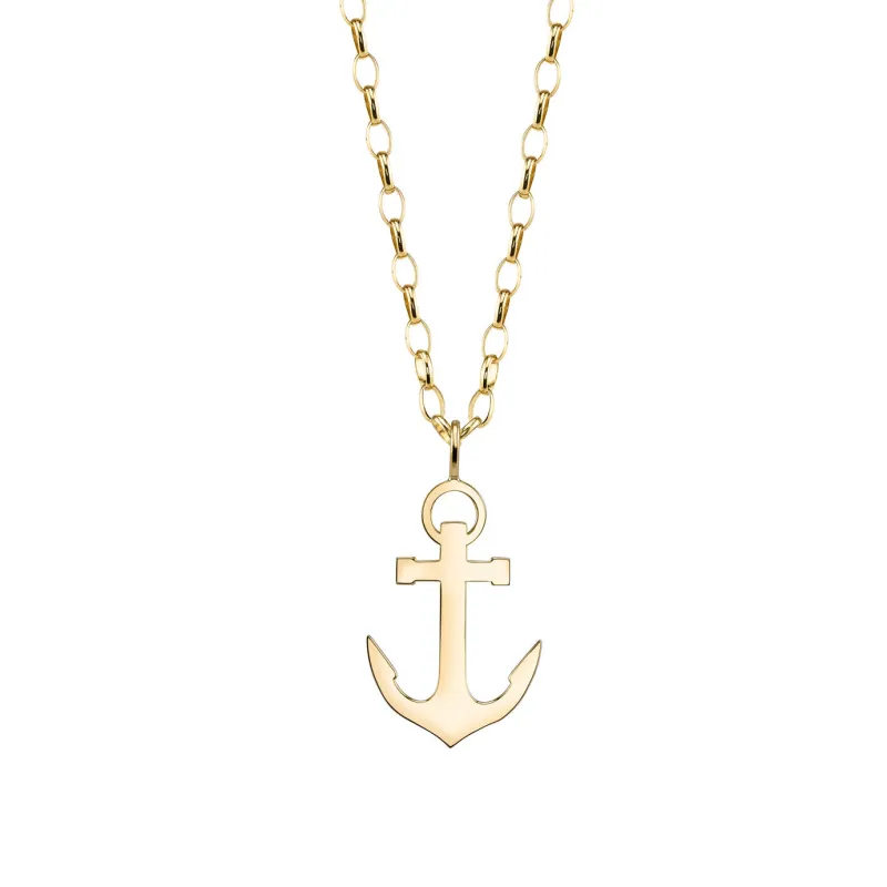 Men's Collection Pure Gold Large Anchor Charm made by Sydney Evan
