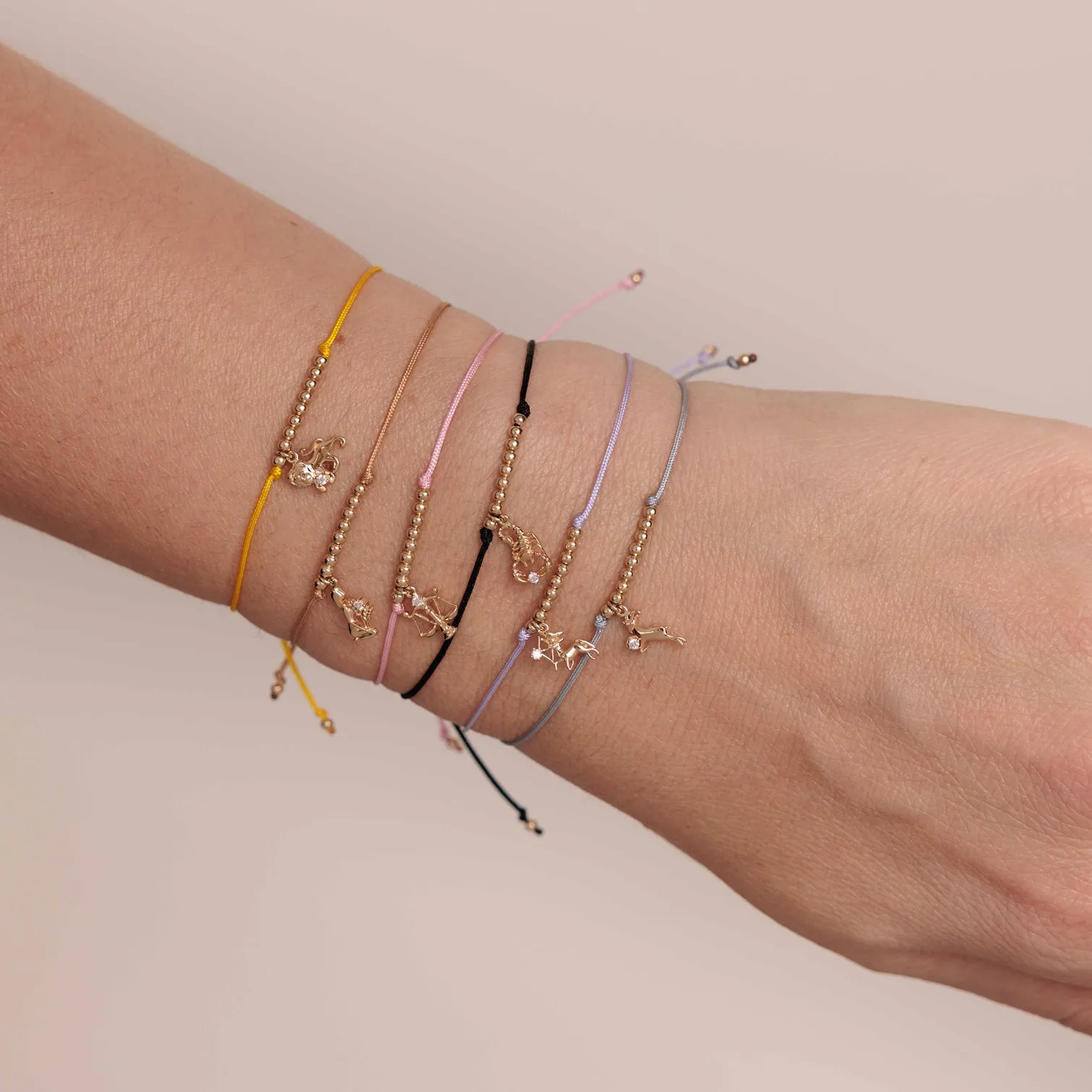 Gold & Diamond Tiny Sagittarius Zodiac Cord Bracelet sold by Sydney Evan product image thumbnail 2
