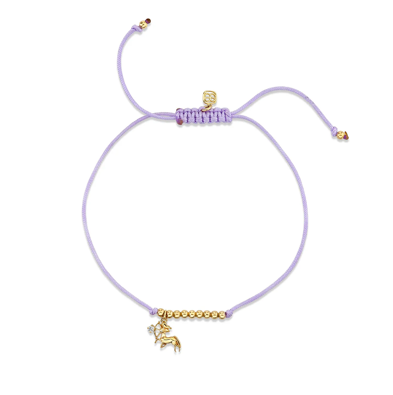 Gold & Diamond Tiny Sagittarius Zodiac Cord Bracelet sold by Sydney Evan product image thumbnail 3