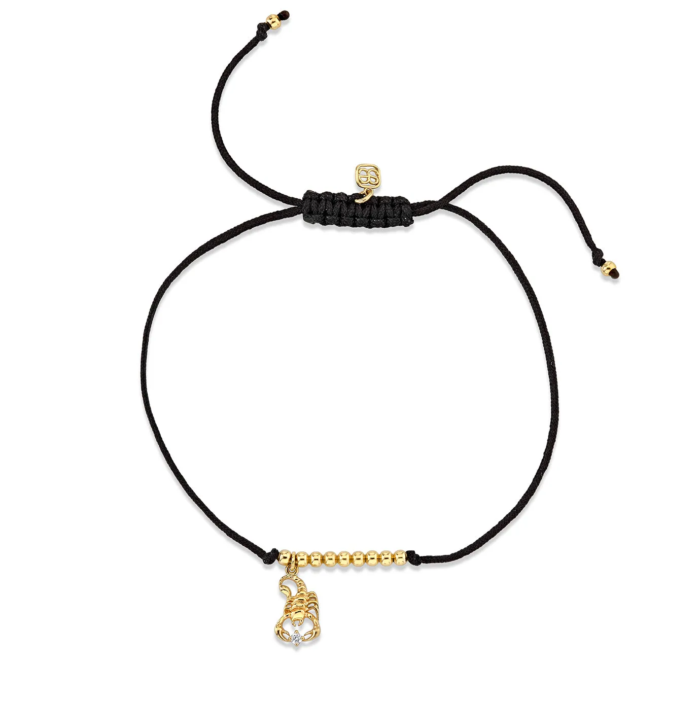 Gold & Diamond Tiny Scorpio Zodiac Cord Bracelet sold by Sydney Evan product image thumbnail 3