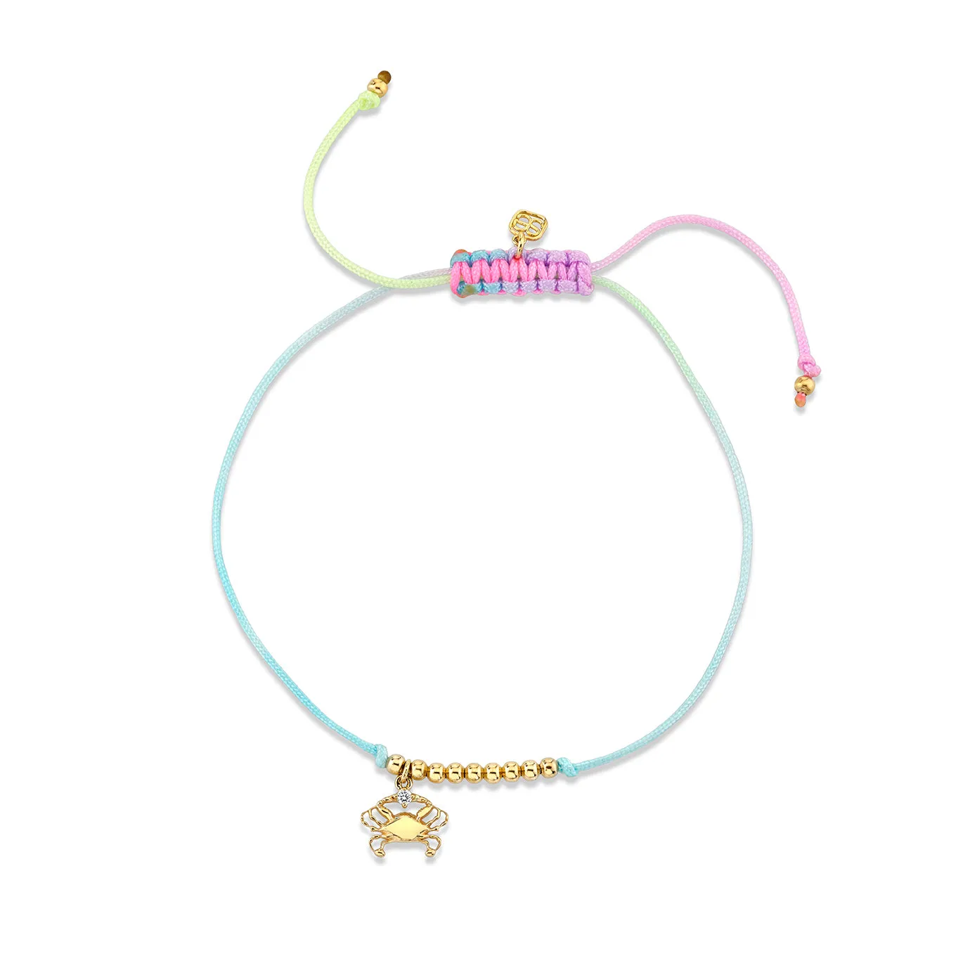 Gold & Diamond Tiny Cancer Zodiac Cord Bracelet sold by Sydney Evan product image thumbnail 3