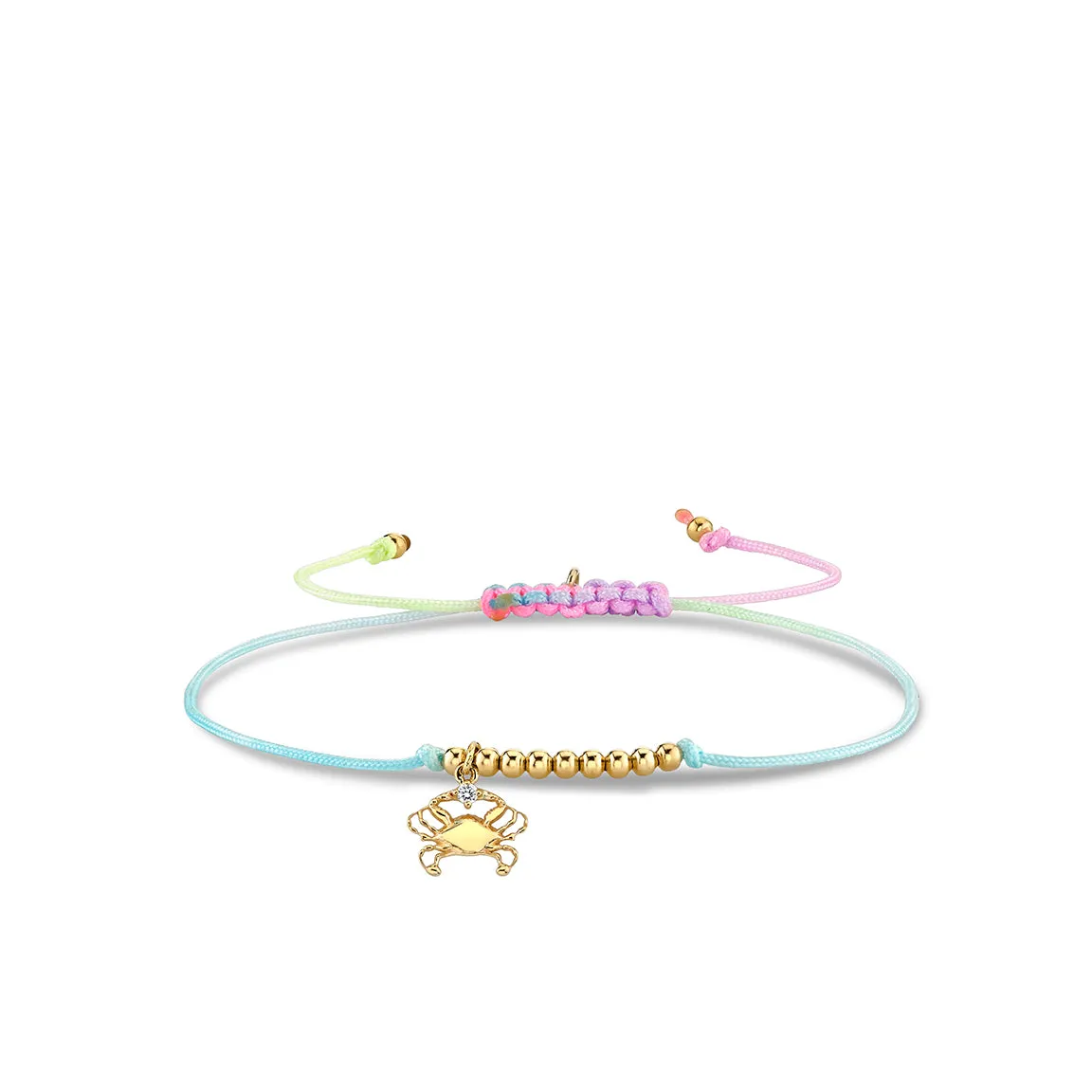 Gold & Diamond Tiny Cancer Zodiac Cord Bracelet sold by Sydney Evan