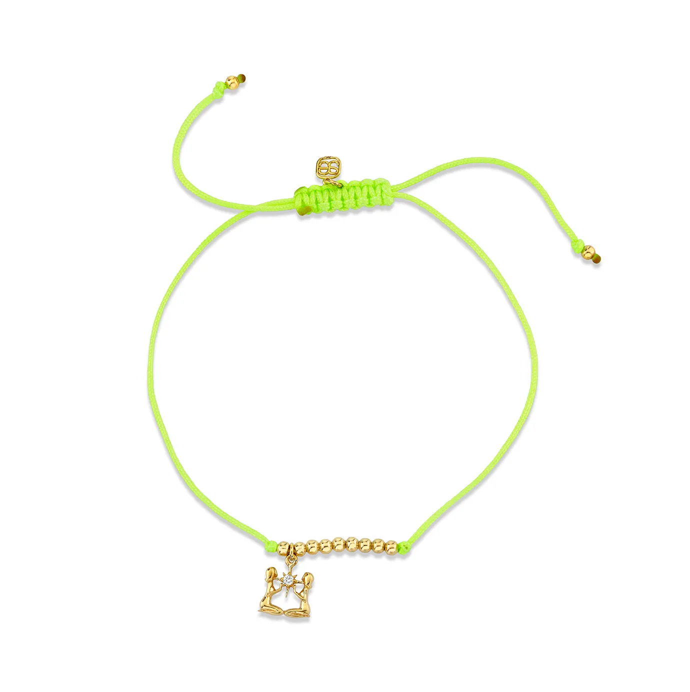 Gold & Diamond Tiny Gemini Zodiac Cord Bracelet sold by Sydney Evan product image thumbnail 3