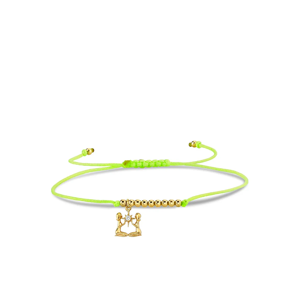 Gold & Diamond Tiny Gemini Zodiac Cord Bracelet sold by Sydney Evan