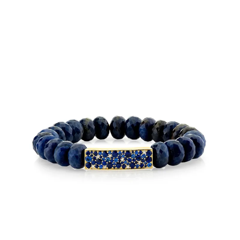 Gold & Diamond Sapphire Bar on Sapphire made by Sydney Evan