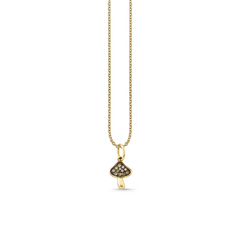 Gold & Diamond Mushroom Charm made by Sydney Evan
