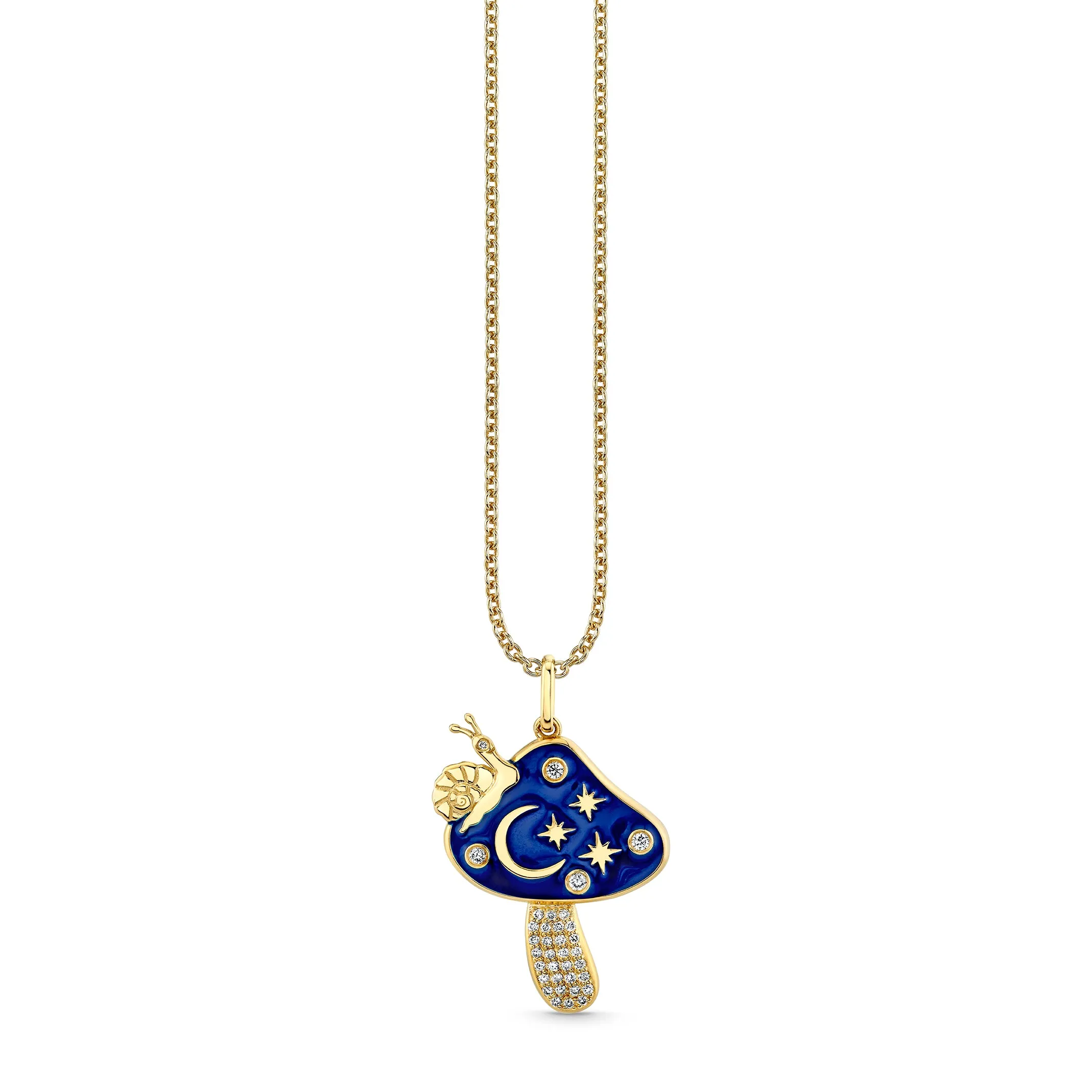Gold & Diamond Large Celestial Mushroom Charm sold by Sydney Evan
