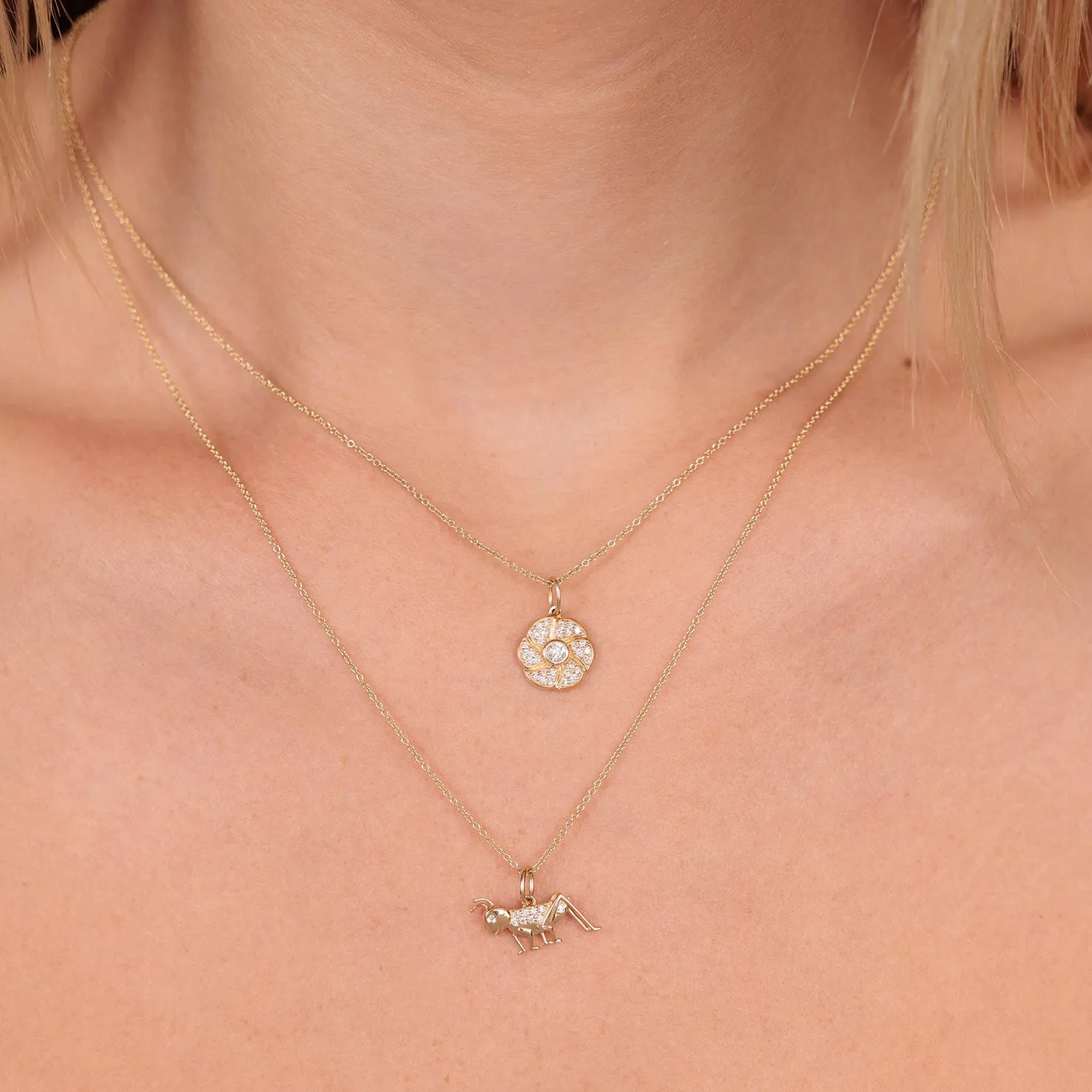Gold & Diamond Cricket Charm sold by Sydney Evan product image thumbnail 2