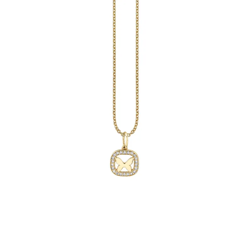 Gold & Diamond Butterfly Open Icon Charm made by Sydney Evan