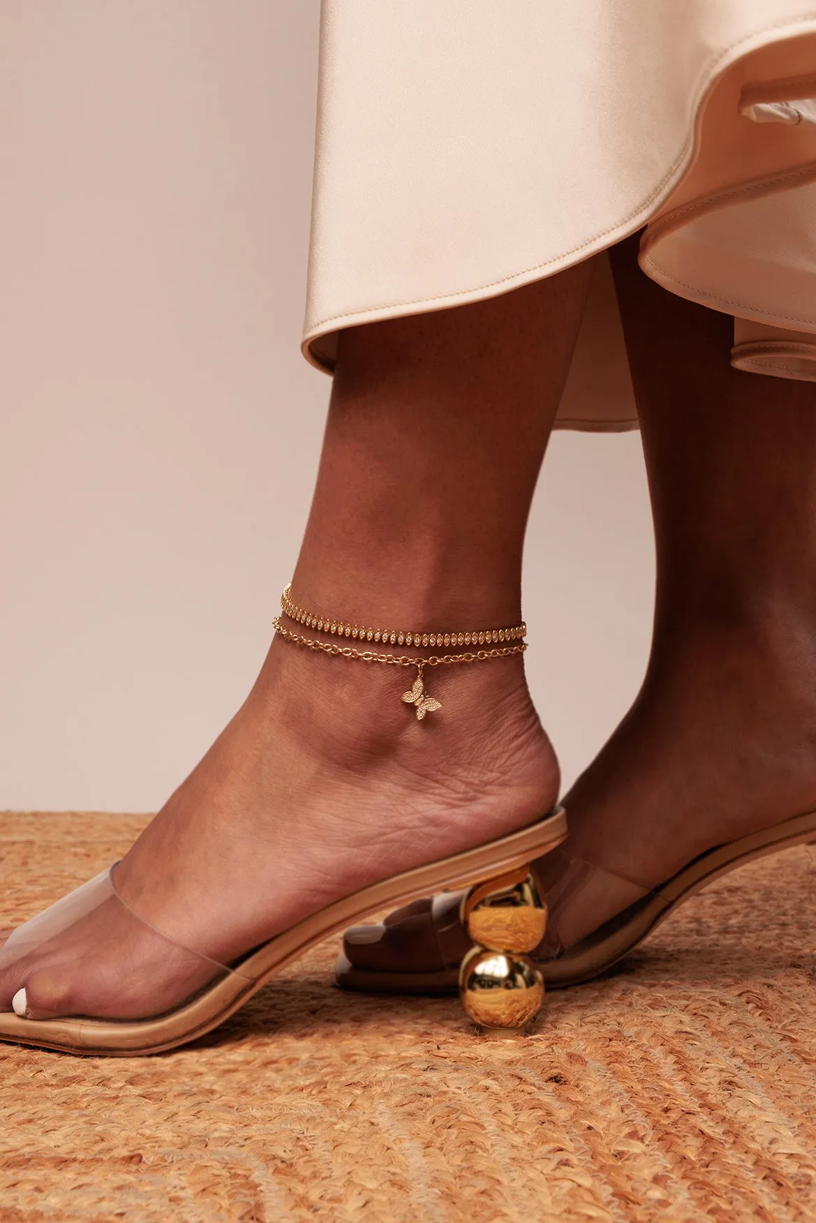 Gold & Diamond Butterfly Anklet sold by Sydney Evan product image thumbnail 2