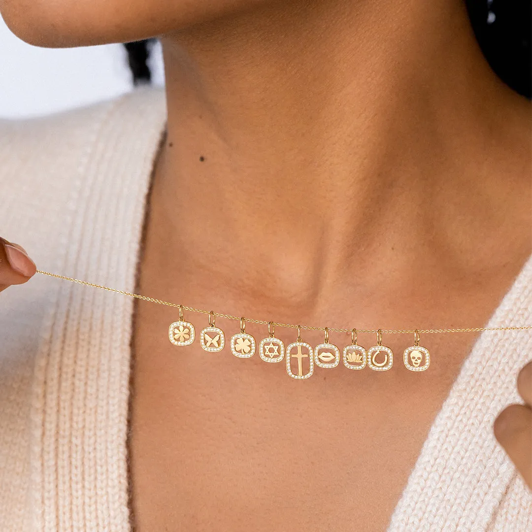 Gold & Diamond Star Of David Open Icon Necklace sold by Sydney Evan product image thumbnail 2