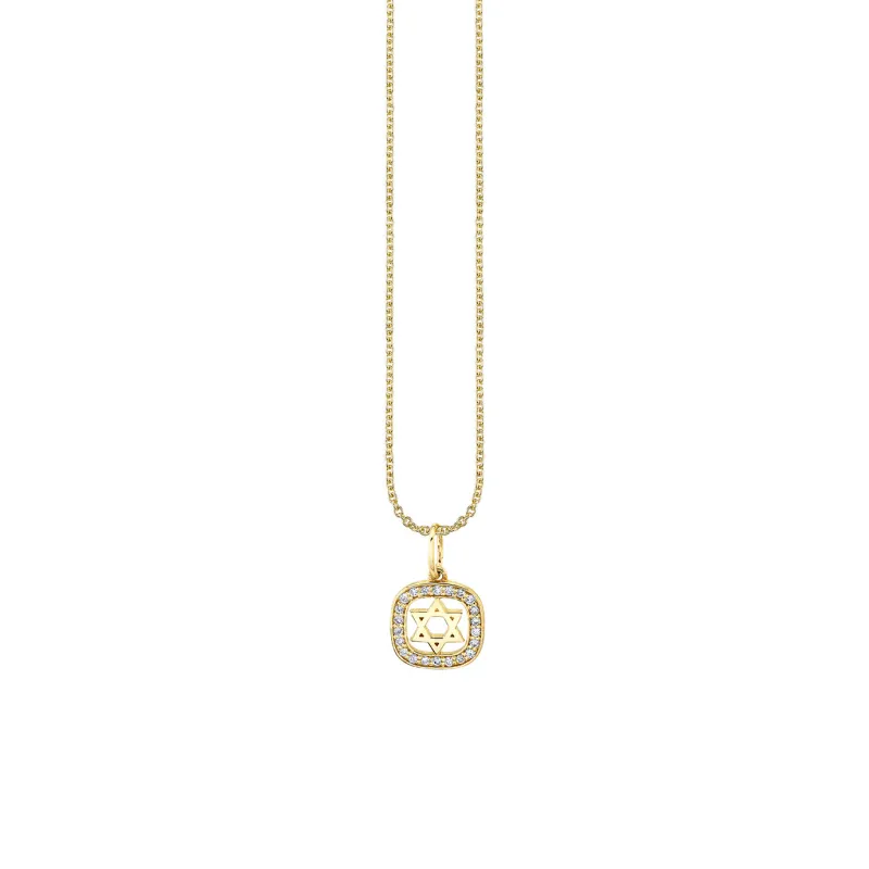 Gold & Diamond Star Of David Open Icon Necklace made by Sydney Evan