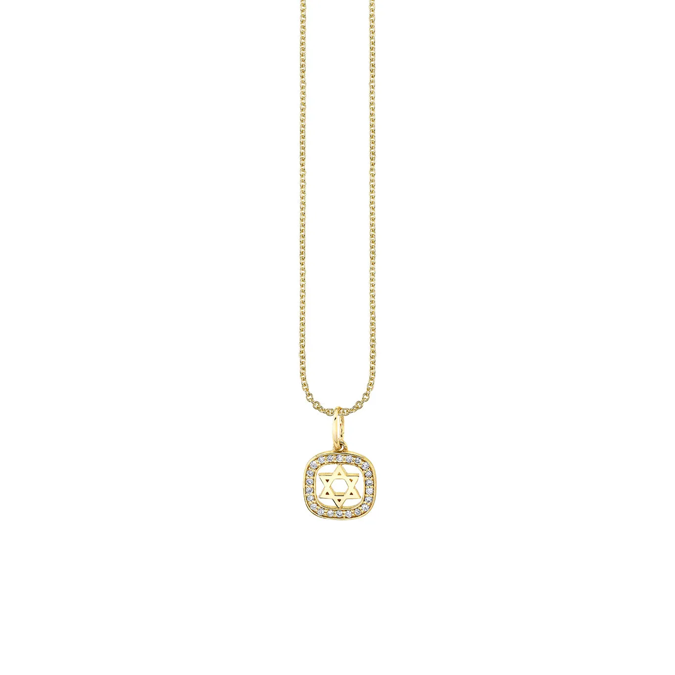 Gold & Diamond Star Of David Open Icon Necklace sold by Sydney Evan