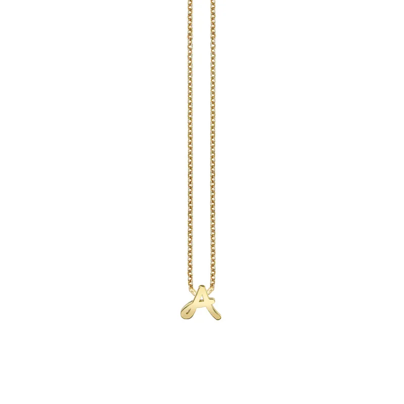 Pure Gold Tiny Initial Necklace made by Sydney Evan