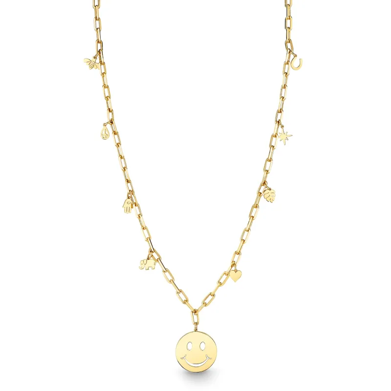Pure Gold Multi-Charm Necklace made by Sydney Evan