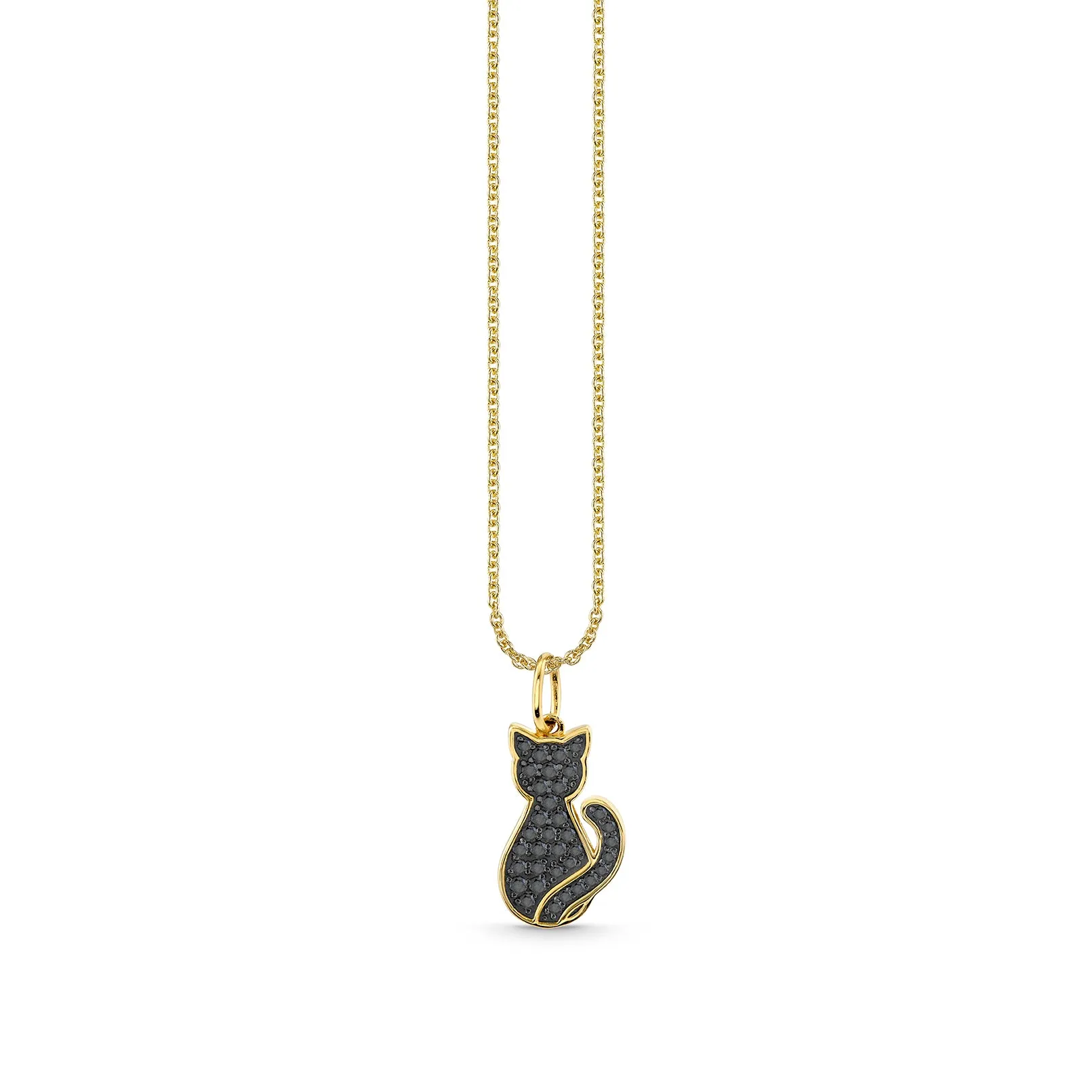Gold & Diamond Sitting Cat Charm sold by Sydney Evan product image thumbnail 3