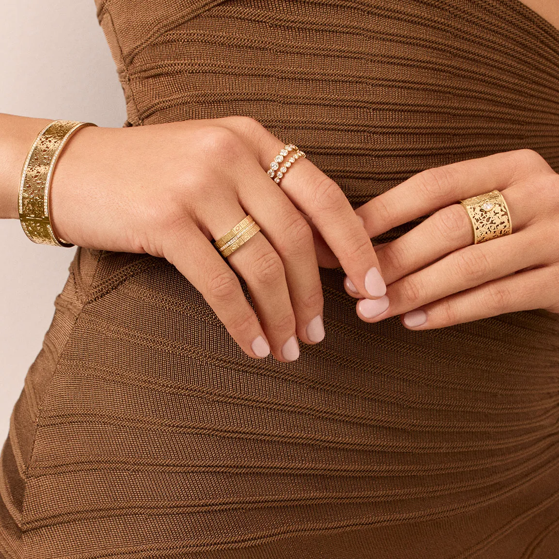 Gold & Diamond Large Bezel Eternity Ring sold by Sydney Evan product image thumbnail 2