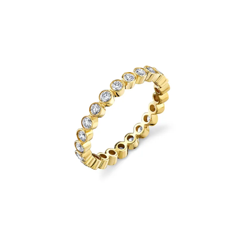 Gold & Diamond Bezel Eternity Ring made by Sydney Evan