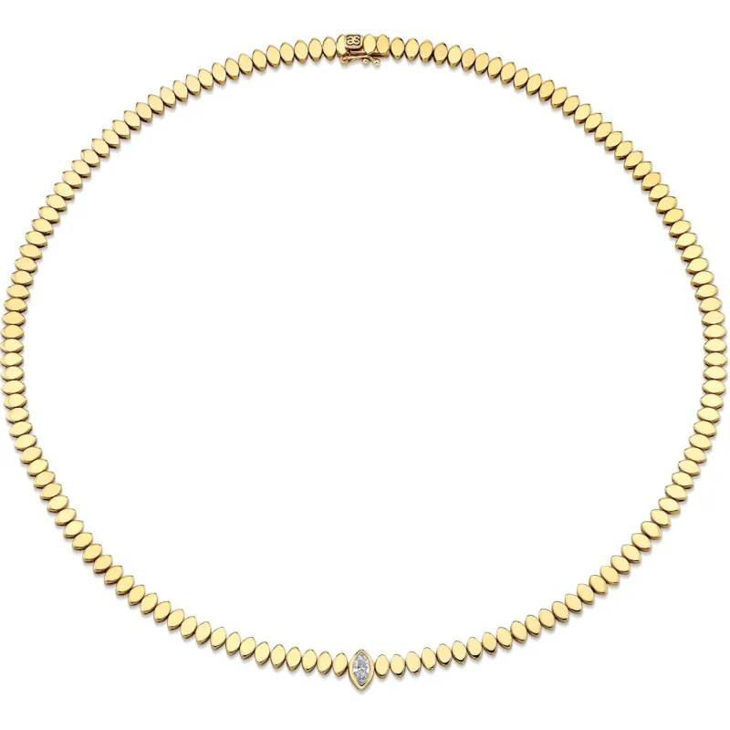 Gold & Diamond Marquise Eye Necklace made by Sydney Evan