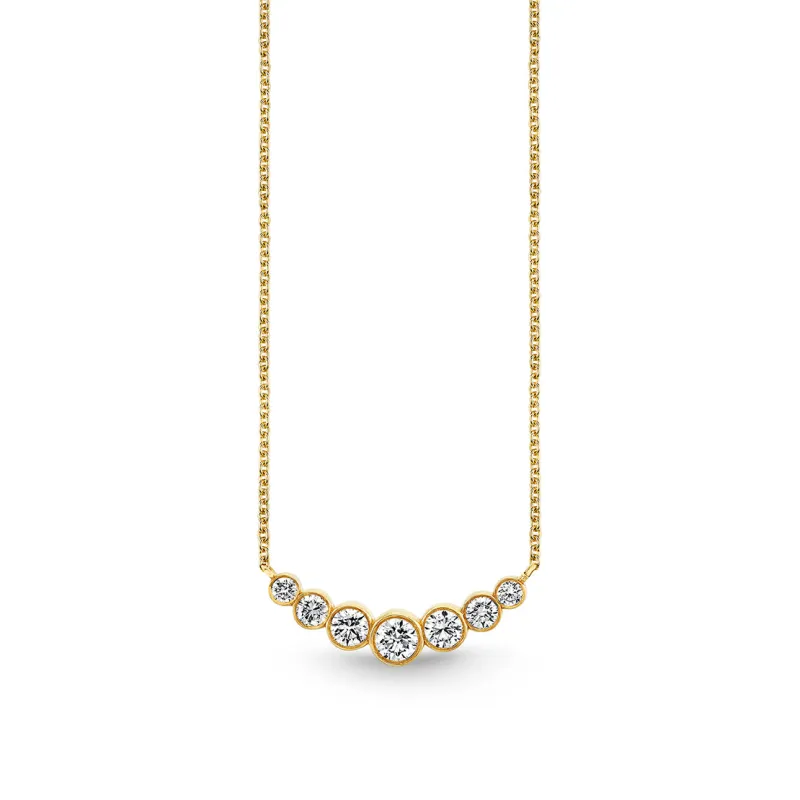Gold & Diamond Graduated Bezel Necklace made by Sydney Evan