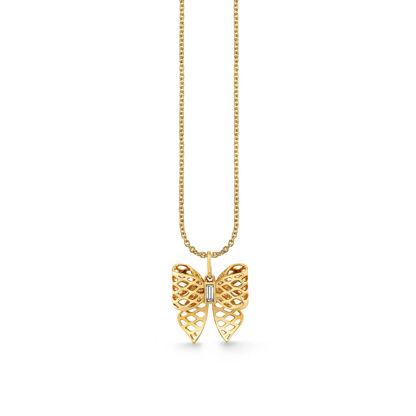 Gold & Diamond Fishnet Bow Charm sold by Sydney Evan