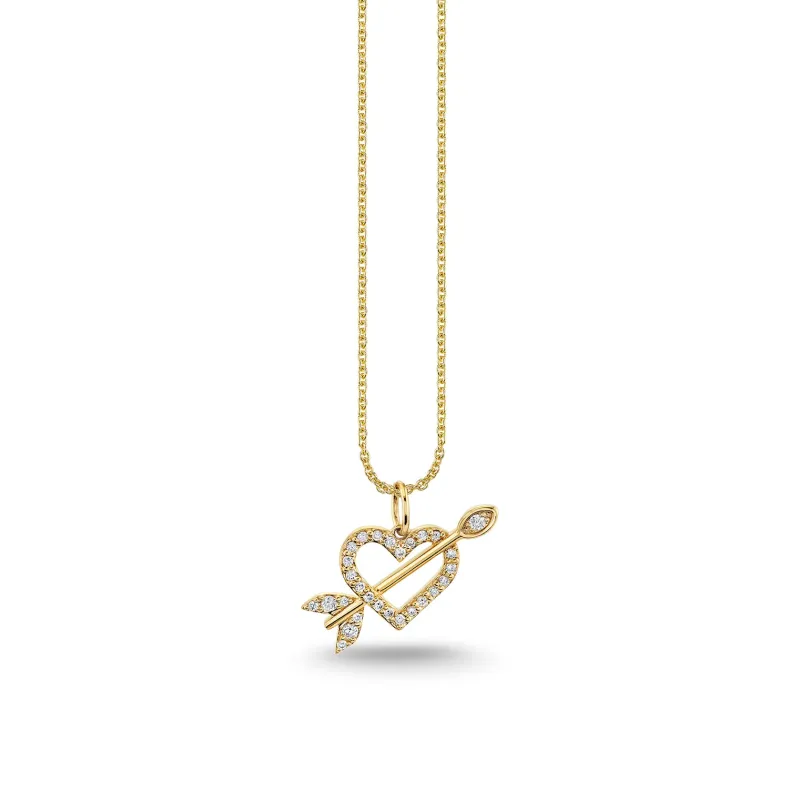 Gold & Diamond Arrow Heart Charm made by Sydney Evan