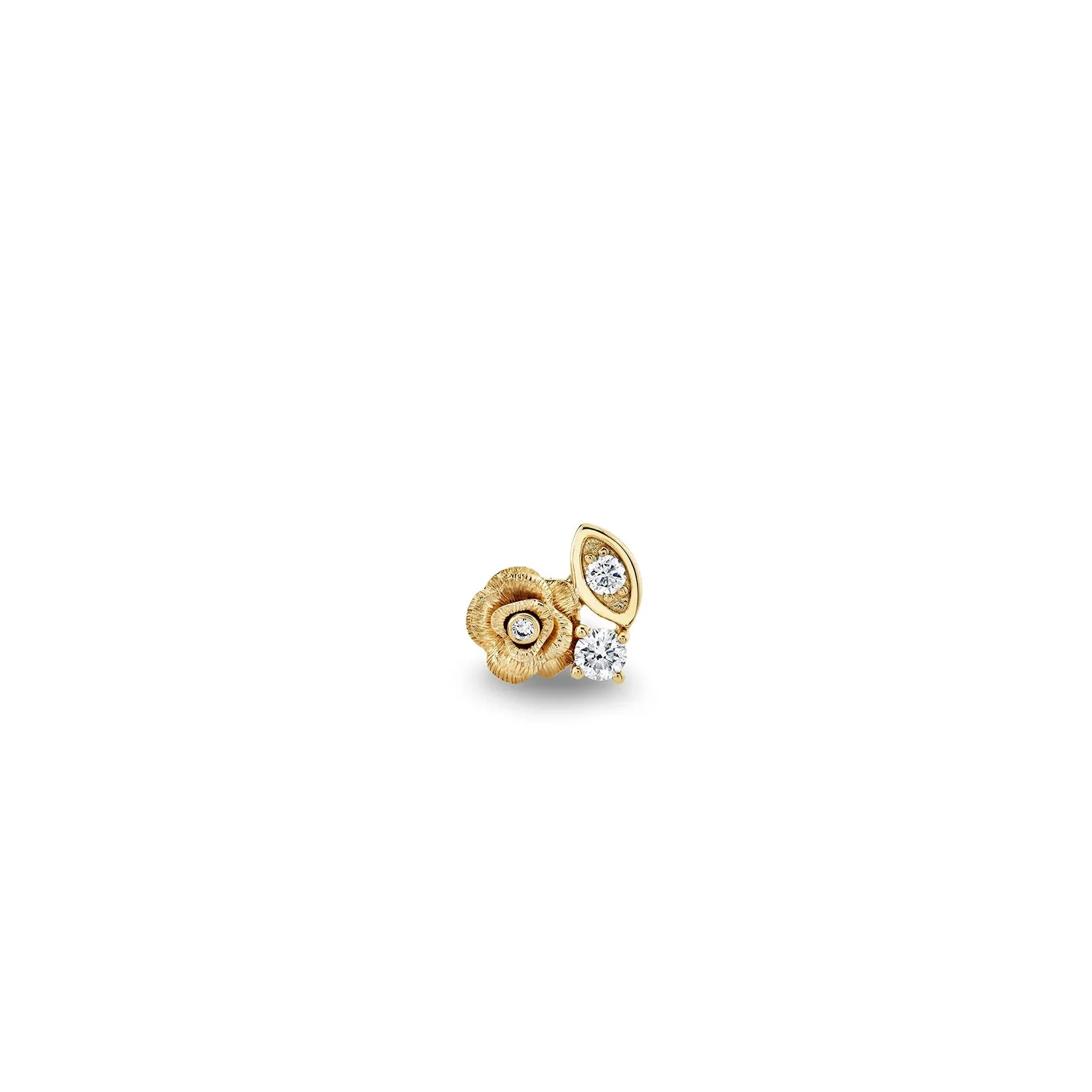 Gold & Diamond Large Marquise Eye Rose Stud sold by Sydney Evan product image thumbnail 3