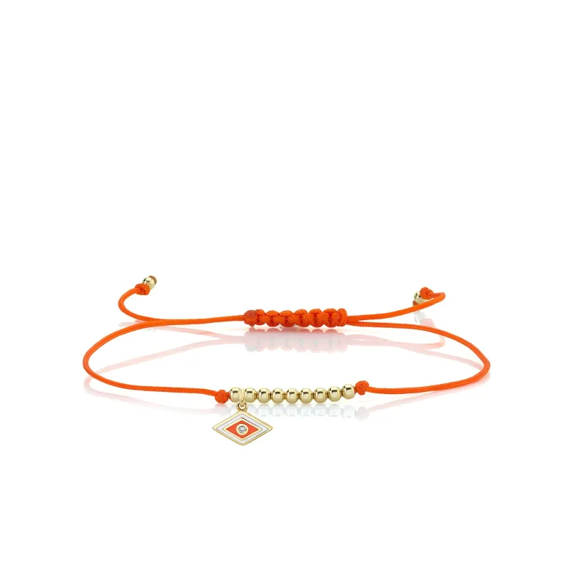 Gold & Enamel Tiny Groovy Eye Cord Bracelet made by Sydney Evan