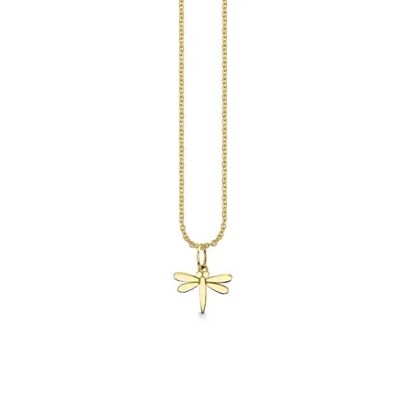 Pure Gold Tiny Dragonfly Charm made by Sydney Evan