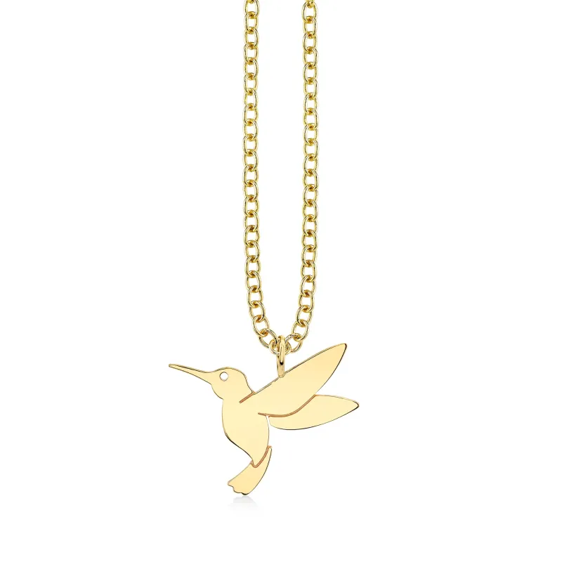 Pure Gold Large Hummingbird Charm made by Sydney Evan