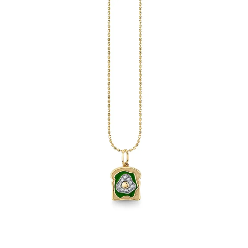 Gold & Diamond Avocado Toast Charm made by Sydney Evan