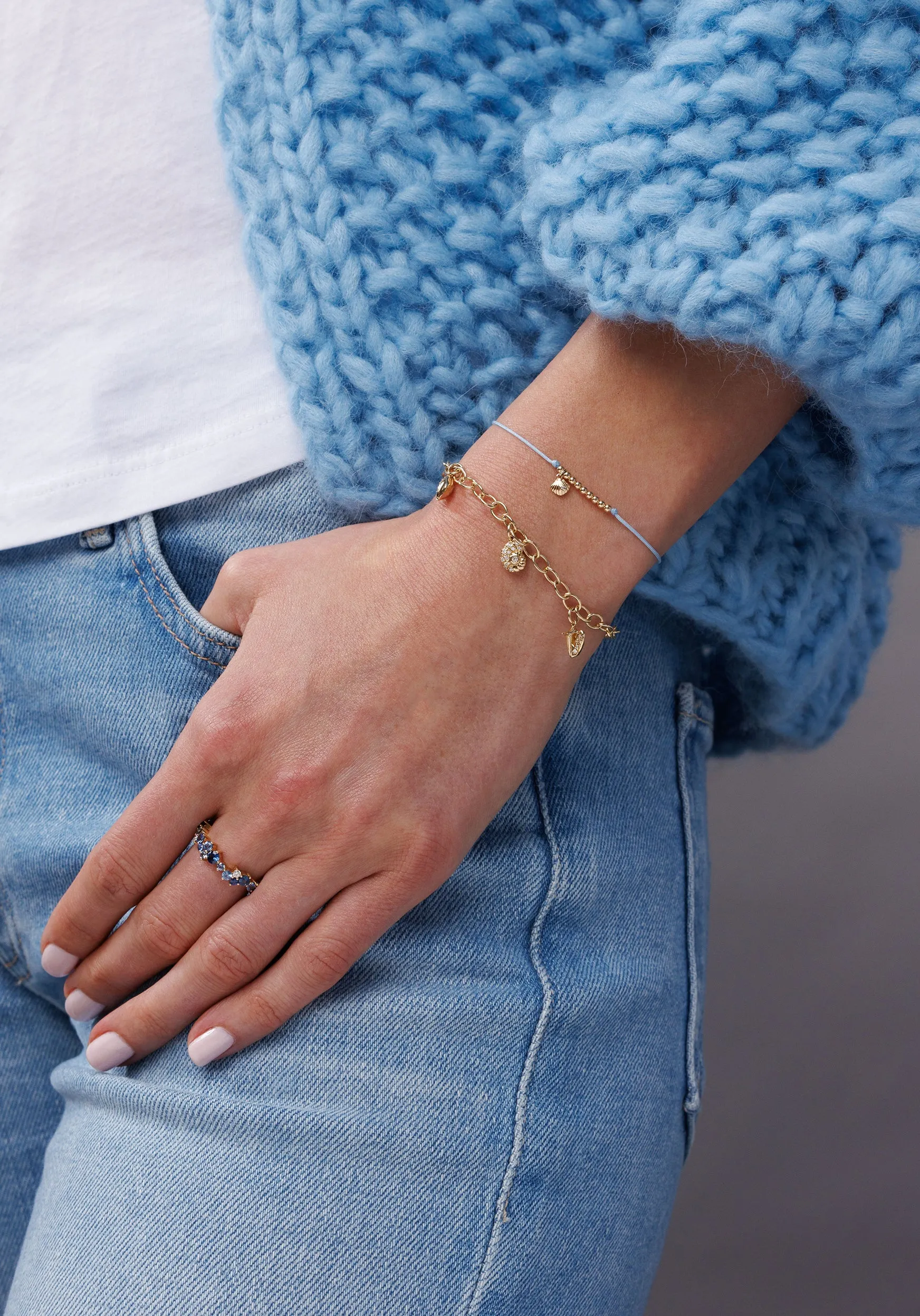 Gold & Sapphire Cocktail Eternity Ring sold by Sydney Evan product image thumbnail 2