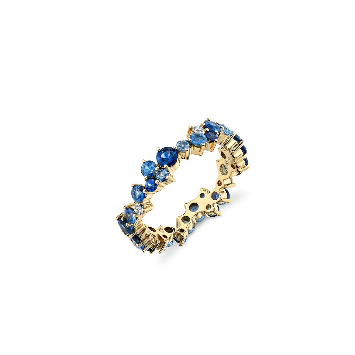 Gold & Sapphire Cocktail Eternity Ring sold by Sydney Evan