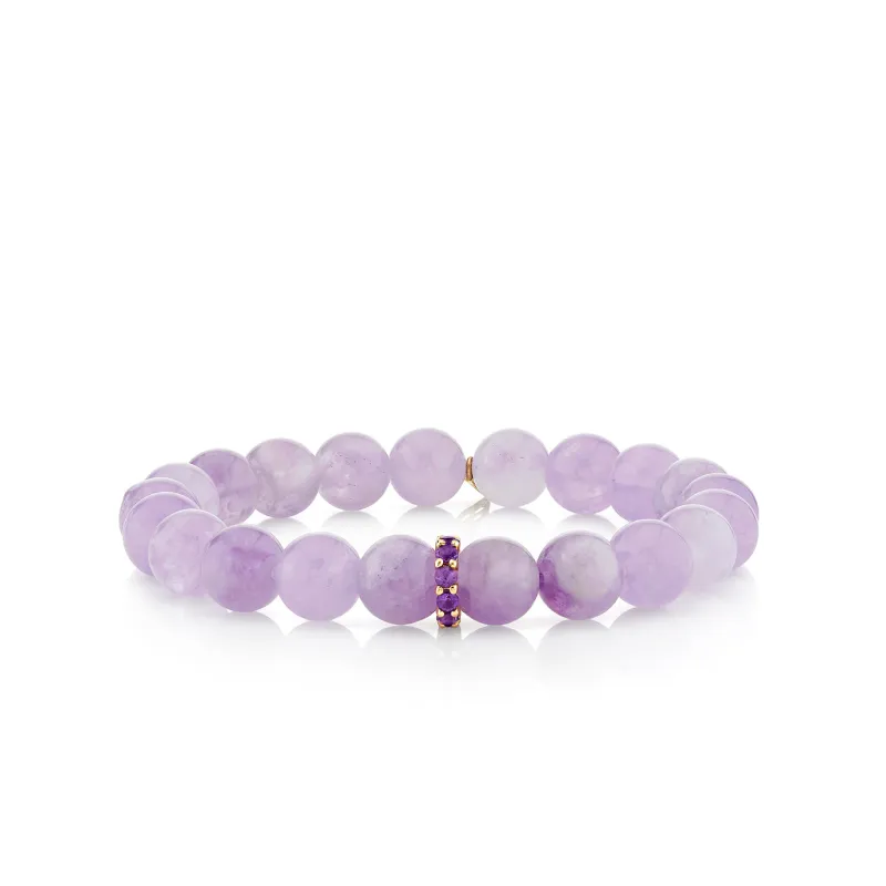 Gold & Amethyst Rondelle on Lavender Amethyst made by Sydney Evan