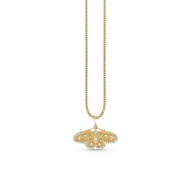 Gold & Diamond Celestial Moth Charm made by Sydney Evan