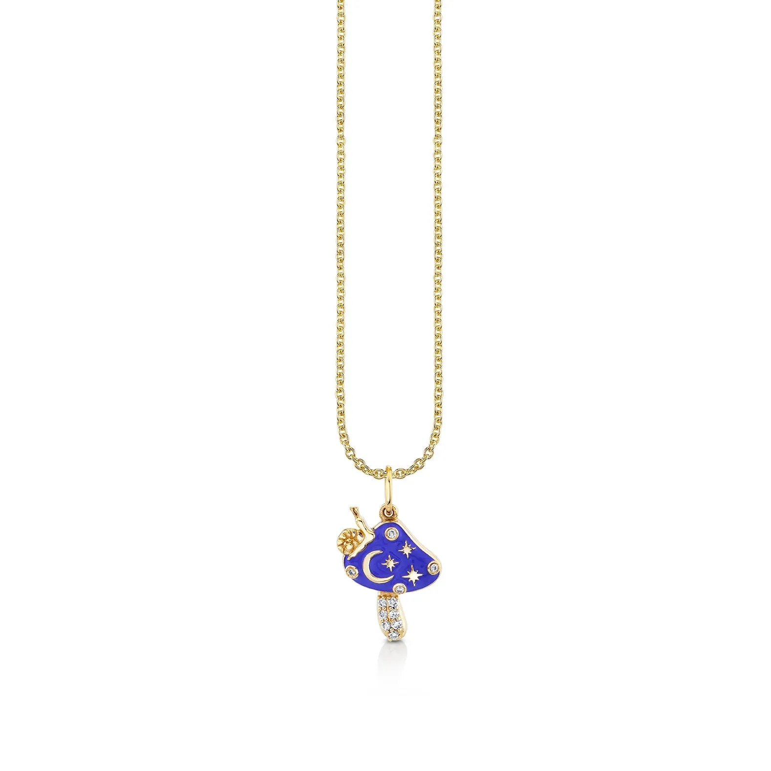 Gold & Diamond Celestial Mushroom Charm sold by Sydney Evan product image thumbnail 3