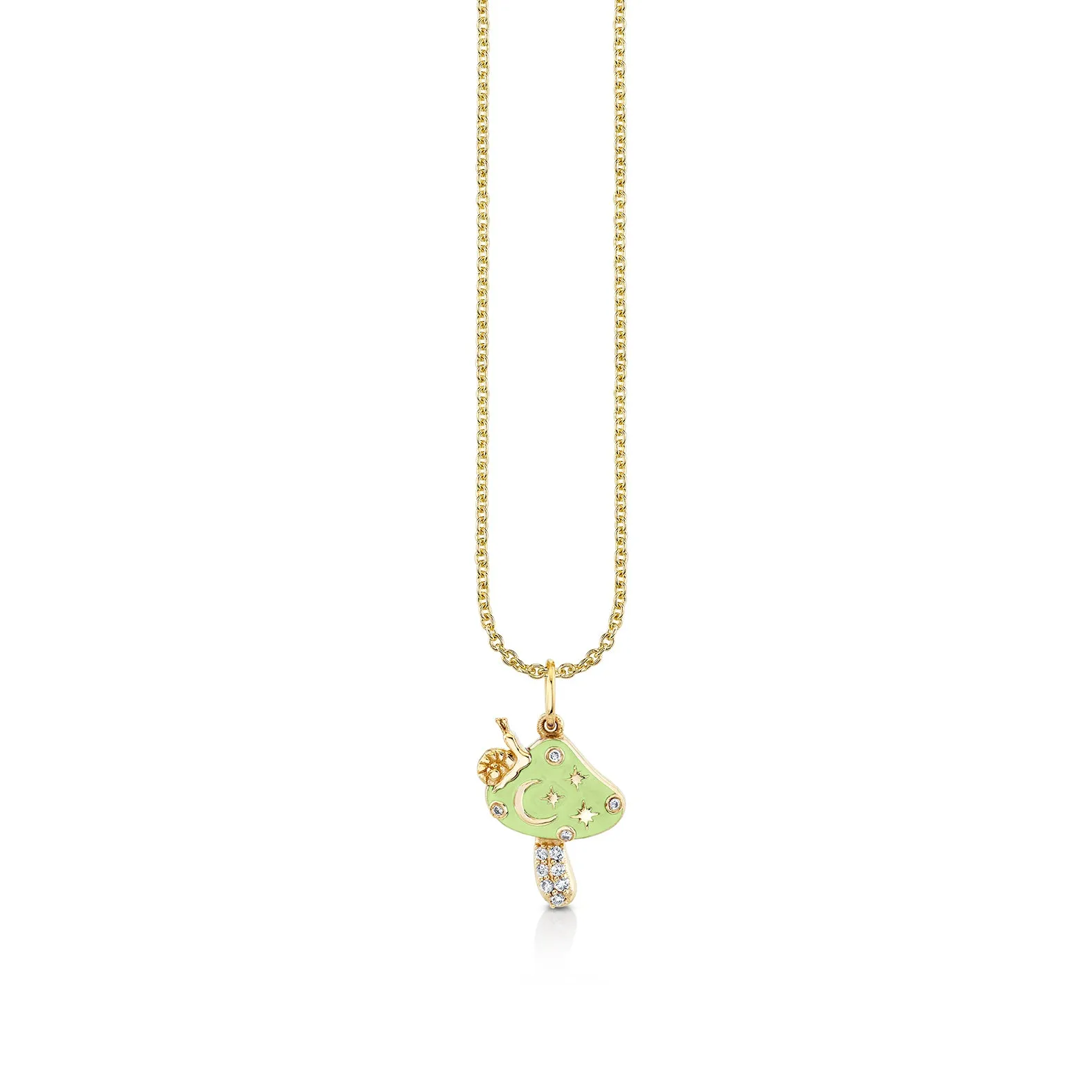 Gold & Diamond Celestial Mushroom Charm sold by Sydney Evan product image thumbnail 5