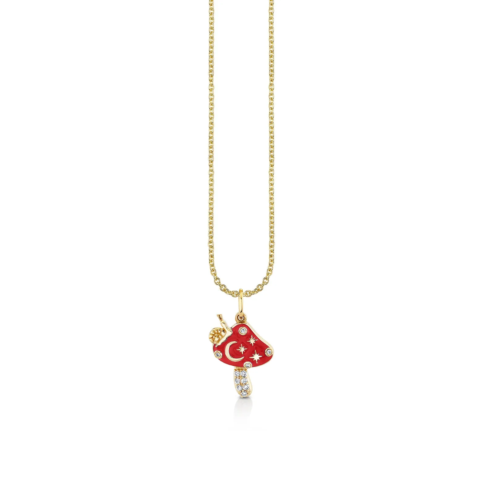 Gold & Diamond Celestial Mushroom Charm sold by Sydney Evan product image thumbnail 4