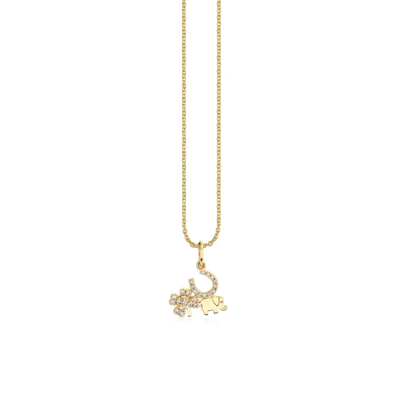 Gold & Diamond Luck Cluster Charm made by Sydney Evan