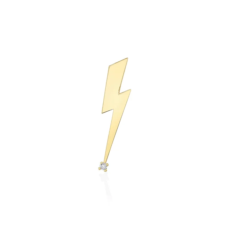 Gold & Diamond Lightning Bolt Brooch made by Sydney Evan