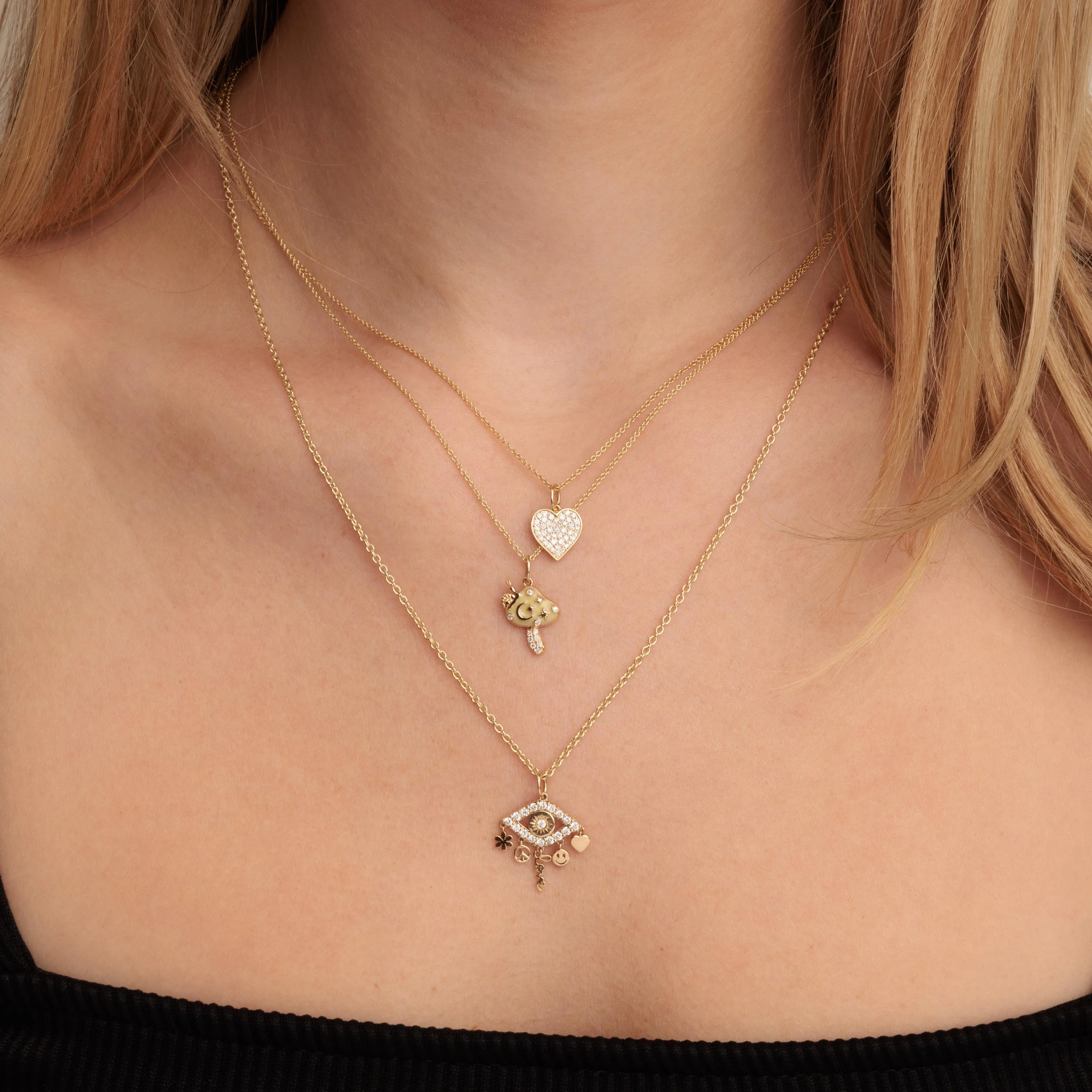 Gold & Diamond Eye Icon Fringes Charm sold by Sydney Evan product image thumbnail 2