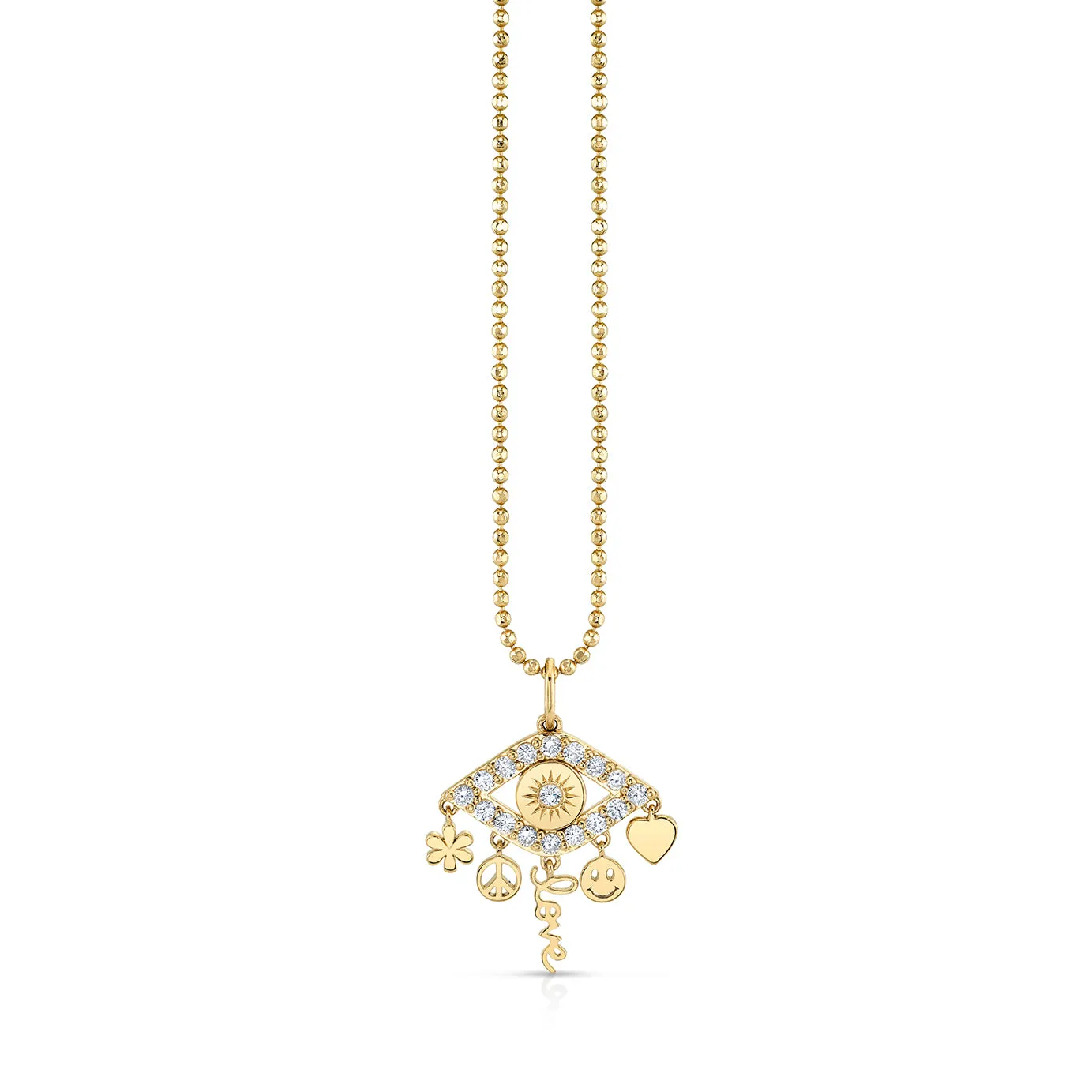 Gold & Diamond Eye Icon Fringes Charm sold by Sydney Evan