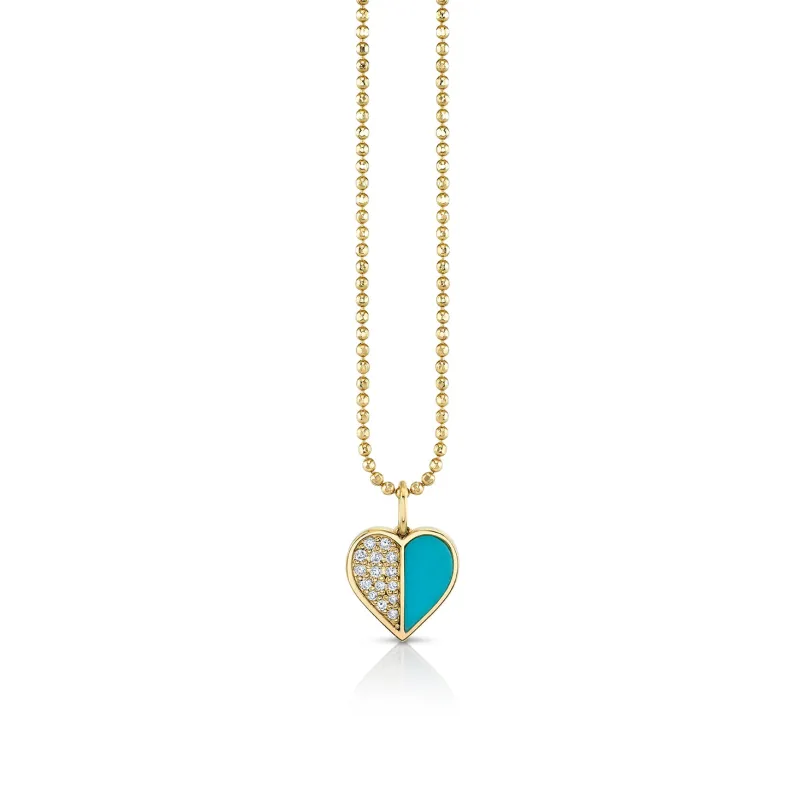 Gold & Diamond Mini Heart Charm made by Sydney Evan